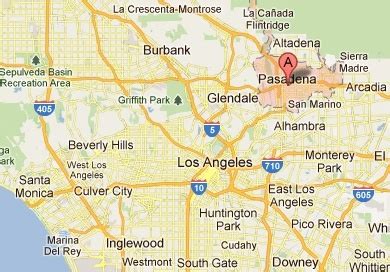 map of cities surrounding pasedena ca that are affordable